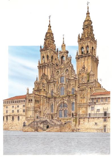 Santiago de Compostela. Western facade. Spain