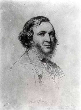 Portrait of Robert Browning (1812-89)  (b&w photo)