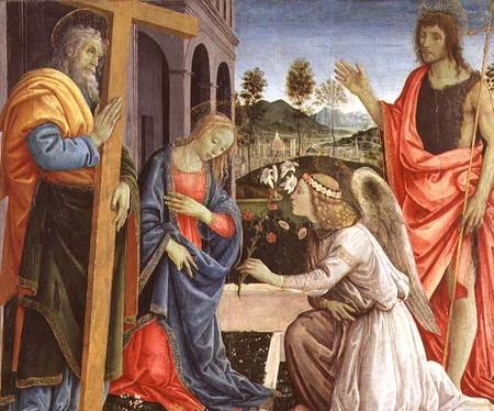 Annunciation with St. Joseph and St. John the Baptist from Filippino Lippi