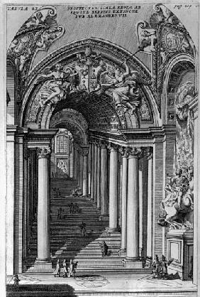 View of the staircase in the Scala Regia, Vatican, Rome