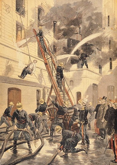 Felix Faure (1841-99) with the firemen, from ''Le Petit Journal'', 20th February 1898 from F.L. Meaulle