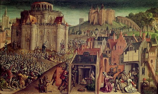 The Taking of Jerusalem by Titus, detail of the right hand side(detail of 161972) from Flemish School