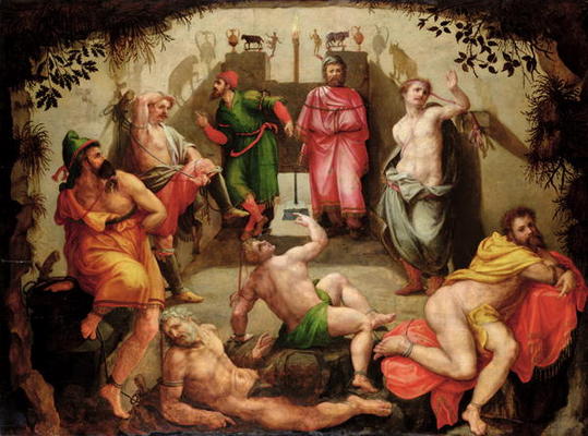 Plato's Cave (oil on panel) from Flemish School, (16th century)