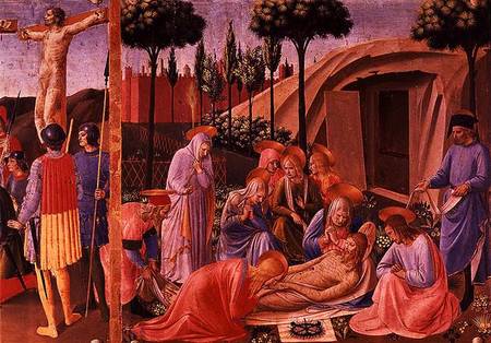 The Deposition, detail from panel four of the Silver Treasury of Santissima Annunziata from Fra Beato Angelico