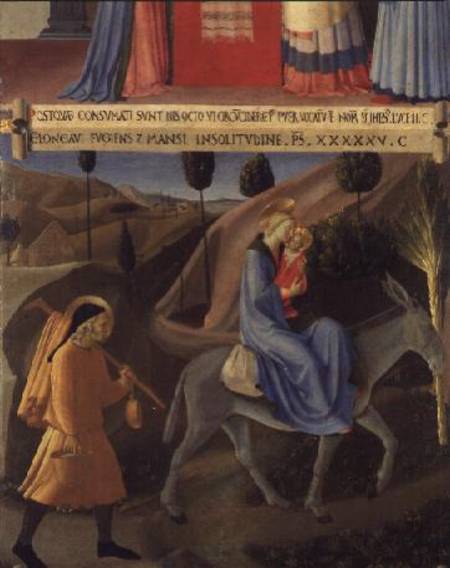 The Flight into Egypt, detail from panel one of the Silver Treasury of Santissima Annunziata from Fra Beato Angelico