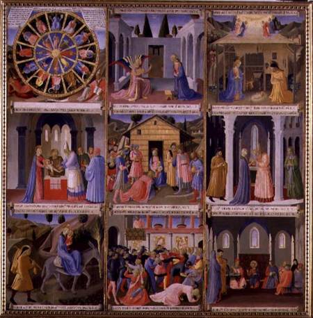 Scenes from the Nativity, panel one from the Silver Treasury of Santissima Annunziata from Fra Beato Angelico