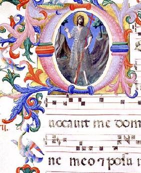 Missal 558 f.55 Historiated initial 'O' depicting St. John the Baptist (detail of 88935)