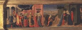 Predella Panel to the Annunciation showing the Marriage of the Virgin and the Visitation