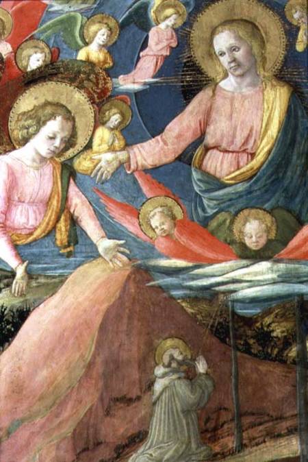 The Death of St. Jerome with Inghirami as a Donor, detail showing The Heavenly Host and angels from Fra Filippo Lippi
