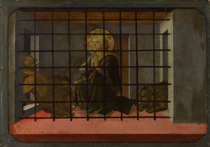 Saint Mamas in Prison thrown to the Lions (Predella Panel of the Pistoia Santa Trinità Altarpiece) from Fra Filippo Lippi