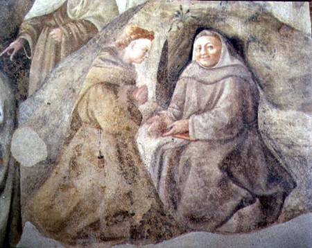 The Reform of the Carmelite Rule, detail of two Carmelite friars from Fra Filippo Lippi
