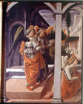 The Annunciation, detail of the two angels