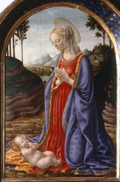 F.Botticini / Mary Worship.Child / Ptg. from Francesco Botticini