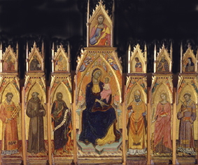Madonna mit dem Kind, Christus und sechs Heiligen. from Francesco D´Antonio de Ancona