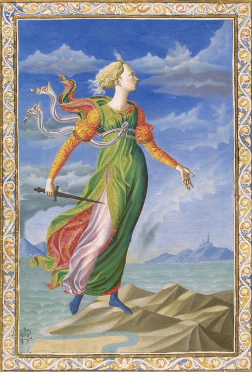 Allegory of Carthage. Illustration for the manuscript De Secundo Bello Punico Poema by Silius Italic from Francesco di Stefano Pesellino