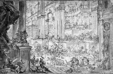 The Expulsion of Heliodorus from the Temple (pen & ink) from Francesco Peresi