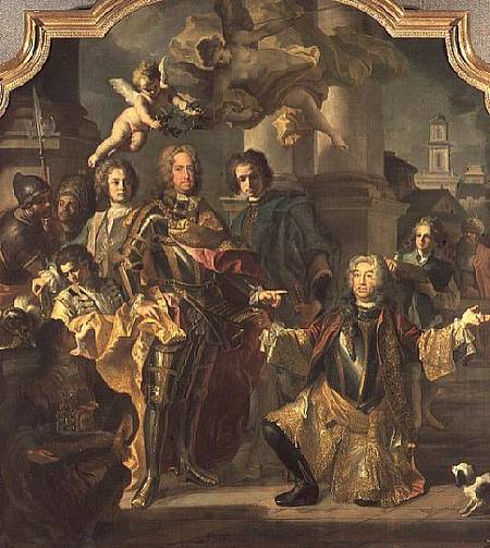 Gundaker Count Althann handing over to the Emperor Charles VI (Charles III of Hungary) (1685-1740) t from Francesco Solimena