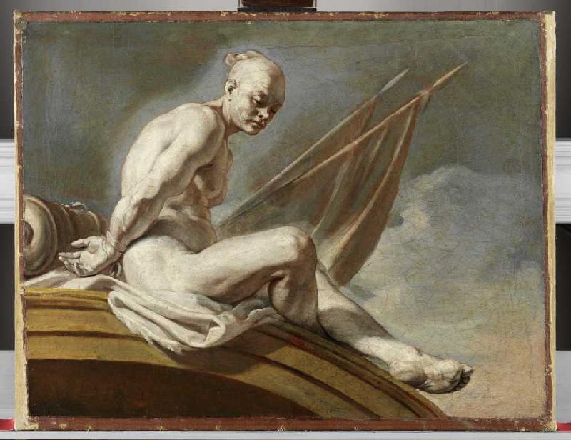 Supraporte mit einem gefesselten Sklaven. from Francesco (L'Abate Ciccio) Solimena