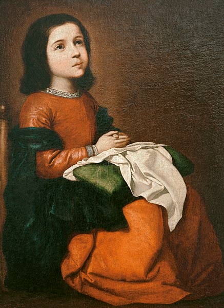 The youth of the mother of God from Francisco de Zurbarán (y Salazar)