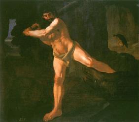 Hercules fights with the erymanthischen boar