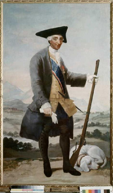 Karl III. of Spain in the hunting outfit. from Francisco José de Goya