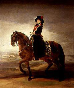 The queen Maria Luisa to horse from Francisco José de Goya