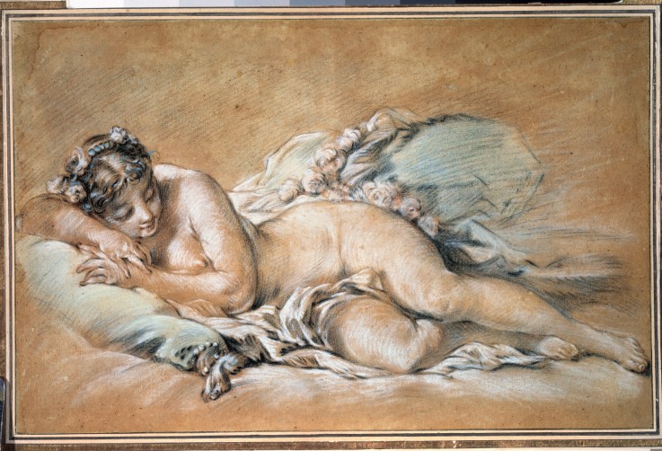 Sleeping young woman from François Boucher
