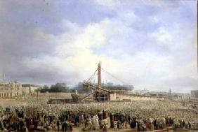 Erecting the Obelisk from Luxor in the Place de la Concorde