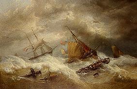 Sailing ships in a heavy swell from François Etienne Musin
