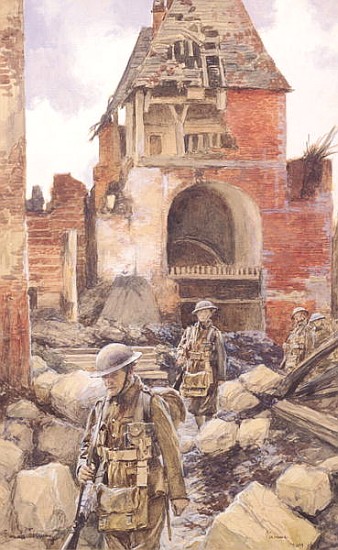 British Soldiers in the Ruins of Peronne from François Flameng