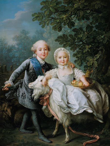 Portrait of Charles Philippe of France (1757-1836) (later Charles X) and his sister Marie Adelaide (