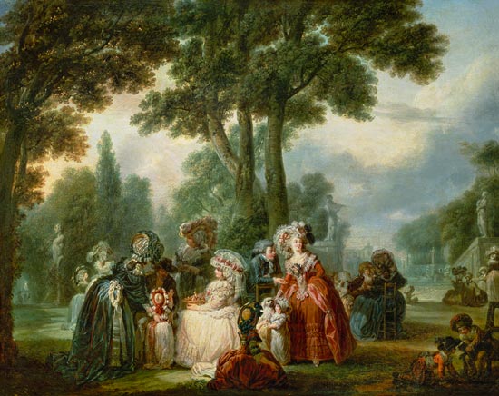 A Meeting in the Park from Francois Louis Joseph Watteau
