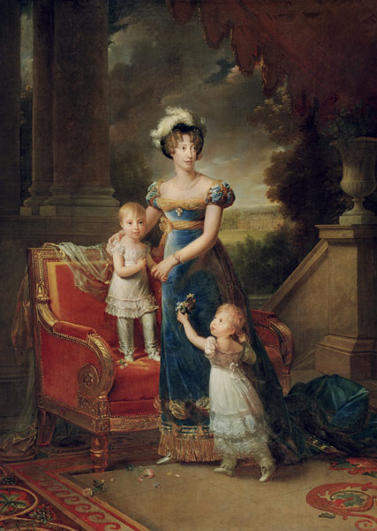 Duchesse de Berry with children Louise Marie Thérèse d'Artois and Henri d'Artois from François Pascal Simon Gérard