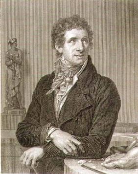Portrait of Antonio Canova (1757-1822) engraved by William Henry Worthington (c.1790-p.1839)