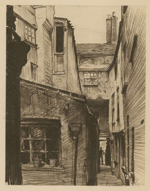 The Old Horse and Groom, back of Holborn Above Bars, London (etching) from Frank Lewis Emanuel