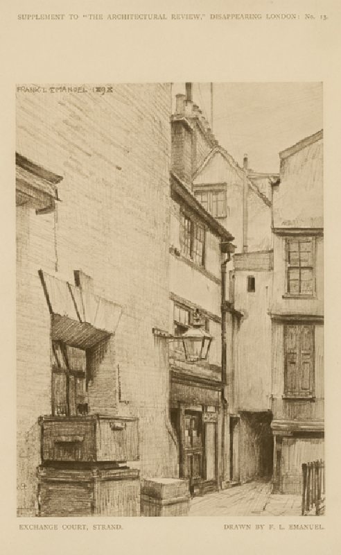 Exchange Court on the Strand (engraving) from Frank Lewis Emanuel