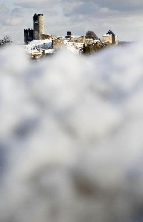 Schnee rund um Burg Greifenstein