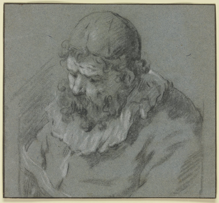 Alter niederblickender Mann mit Käppchen from Frans Hals