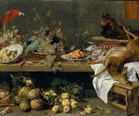 Still life with fruit, vegetables and dead game