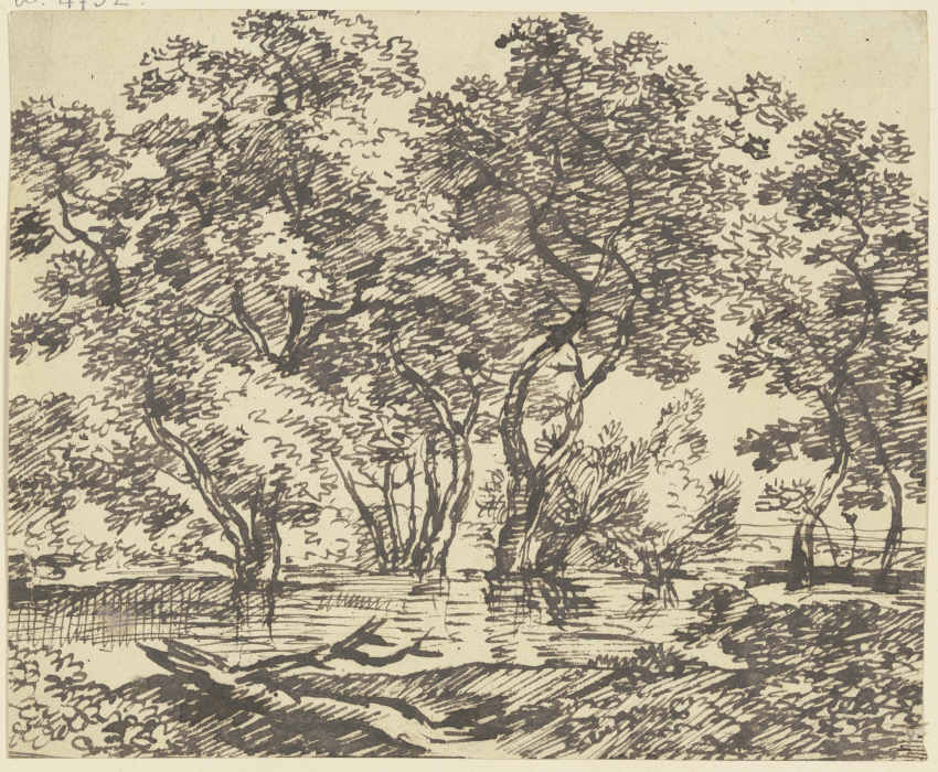 Trees by a body of water from Franz Innocenz Josef Kobell