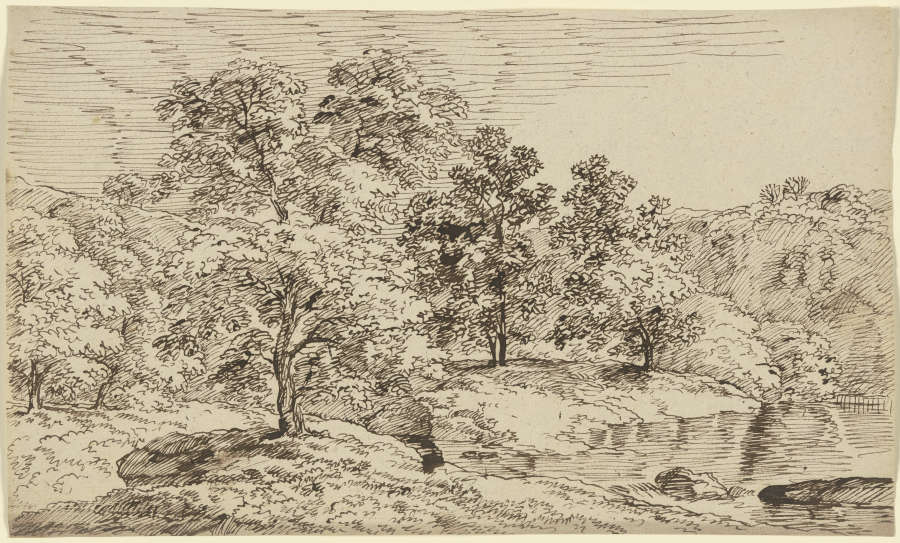 Baumgruppe an einem Gewässer from Franz Innocenz Josef Kobell