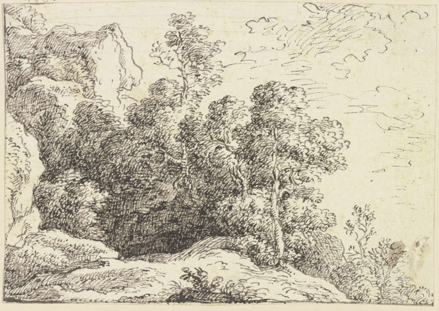 Baumgruppe bei einem Felsen from Franz Innocenz Josef Kobell