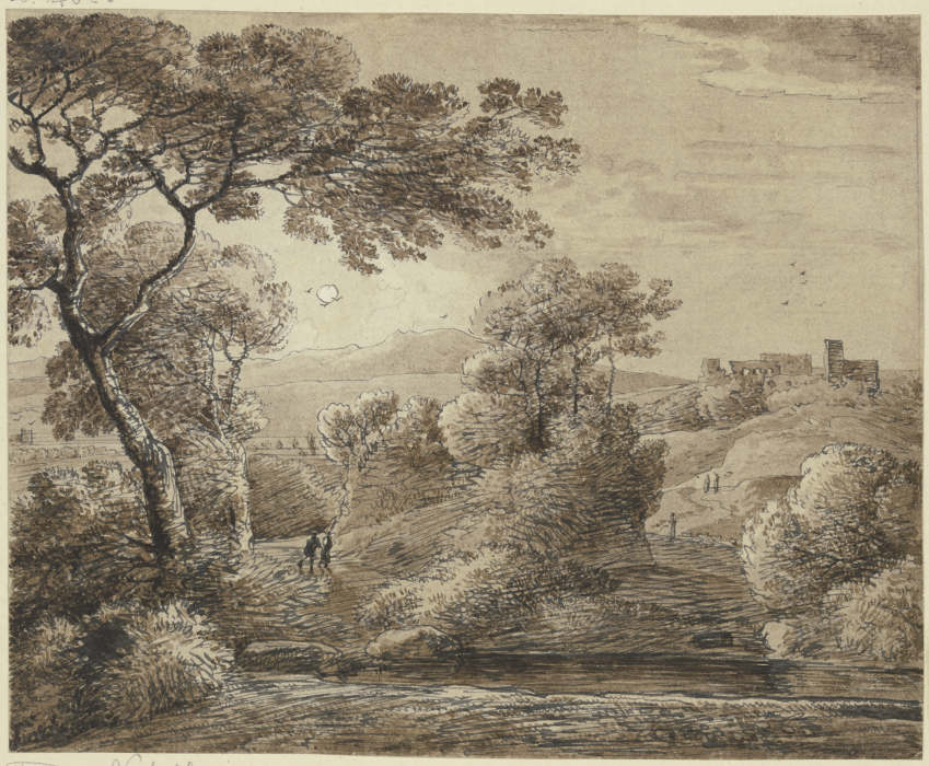 Bergige Landschaft, rechts eine Burgruine from Franz Innocenz Josef Kobell