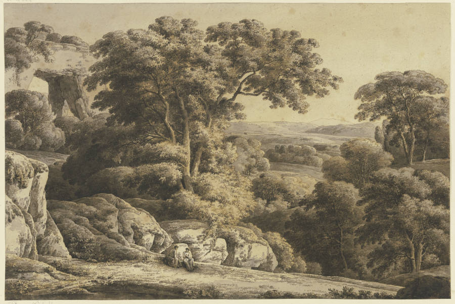 Felsige Landschaft mit großen Baumgruppen from Franz Innocenz Josef Kobell