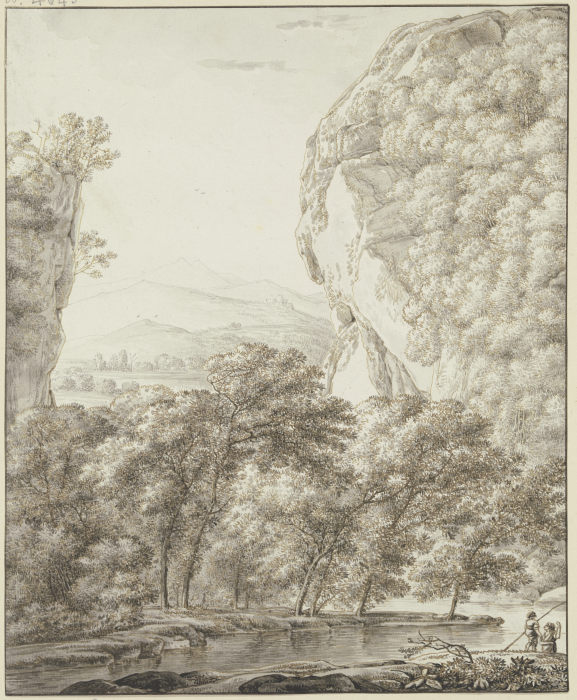 Gebirgslandschaft, rechts ein großer Felsen from Franz Innocenz Josef Kobell