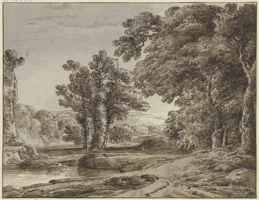 Landschaft mit Fluß und hohen Bäumen from Franz Innocenz Josef Kobell