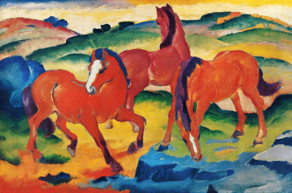 Red horses from Franz Marc