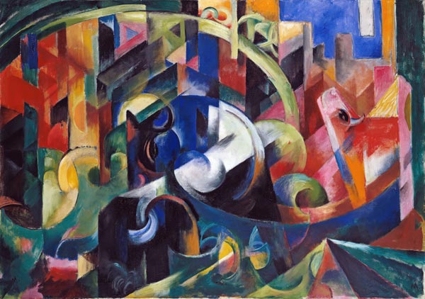 Painting with cattles from Franz Marc