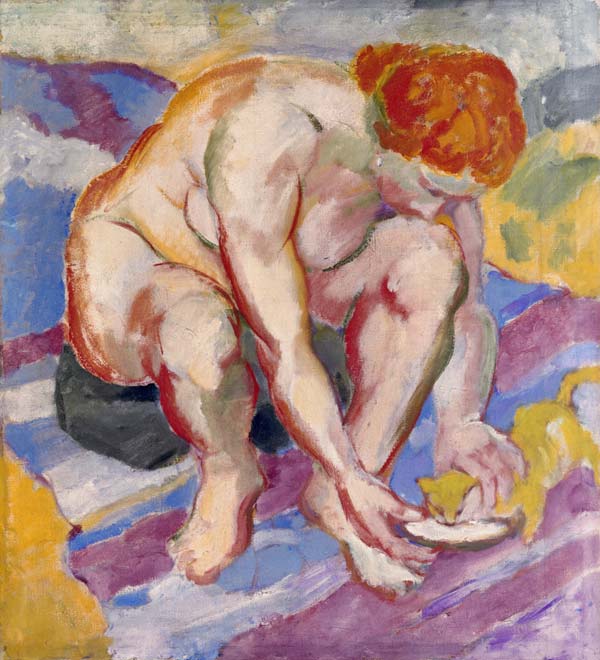 Nude with cat from Franz Marc