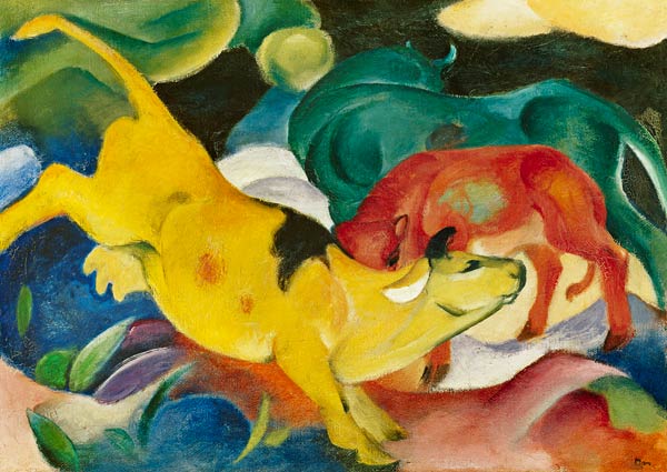 Cows red, green, yellow from Franz Marc